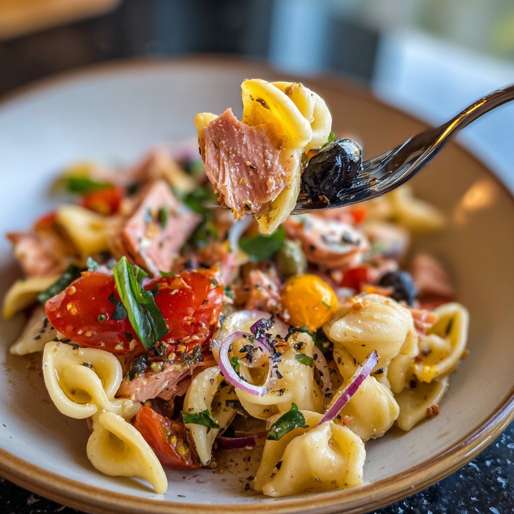 Mediterraner Nudelsalat Mit Thunfisch