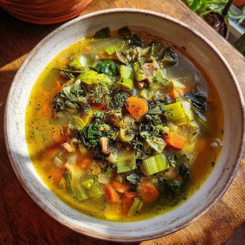 Kalorienarme Gemüse Suppe Mit Lauch
