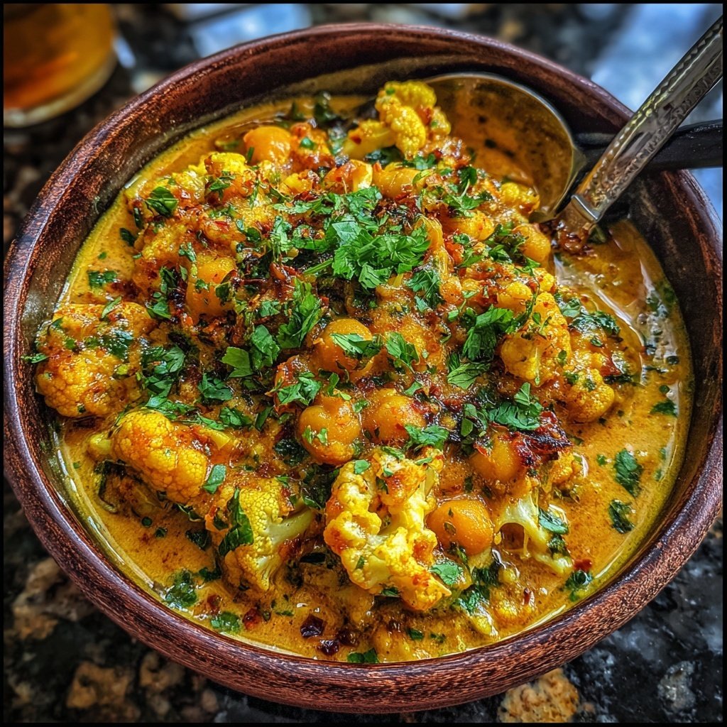 Blumenkohl Kichererbsen Curry Würzig