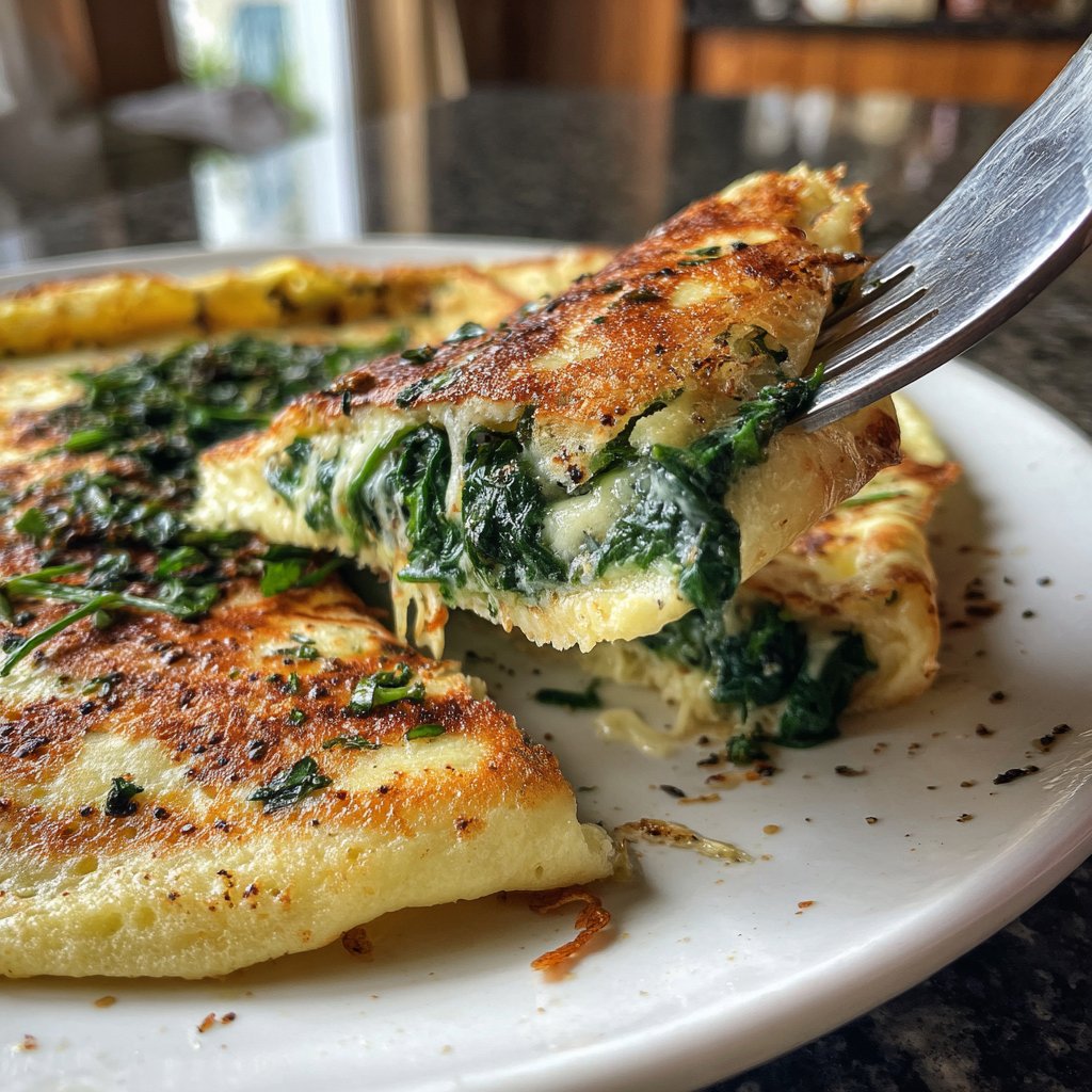 Pfannkuchen mit Spinat