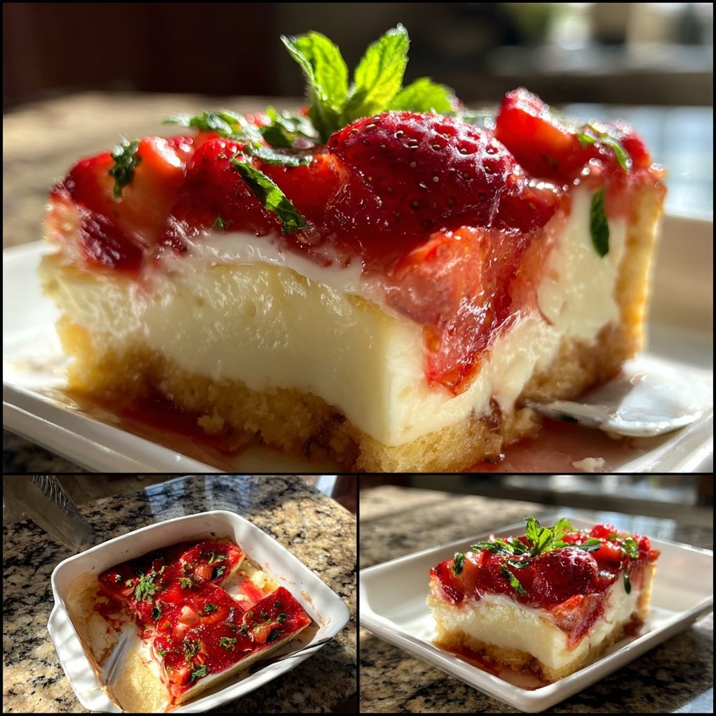 Erdbeer Pudding Schnitten