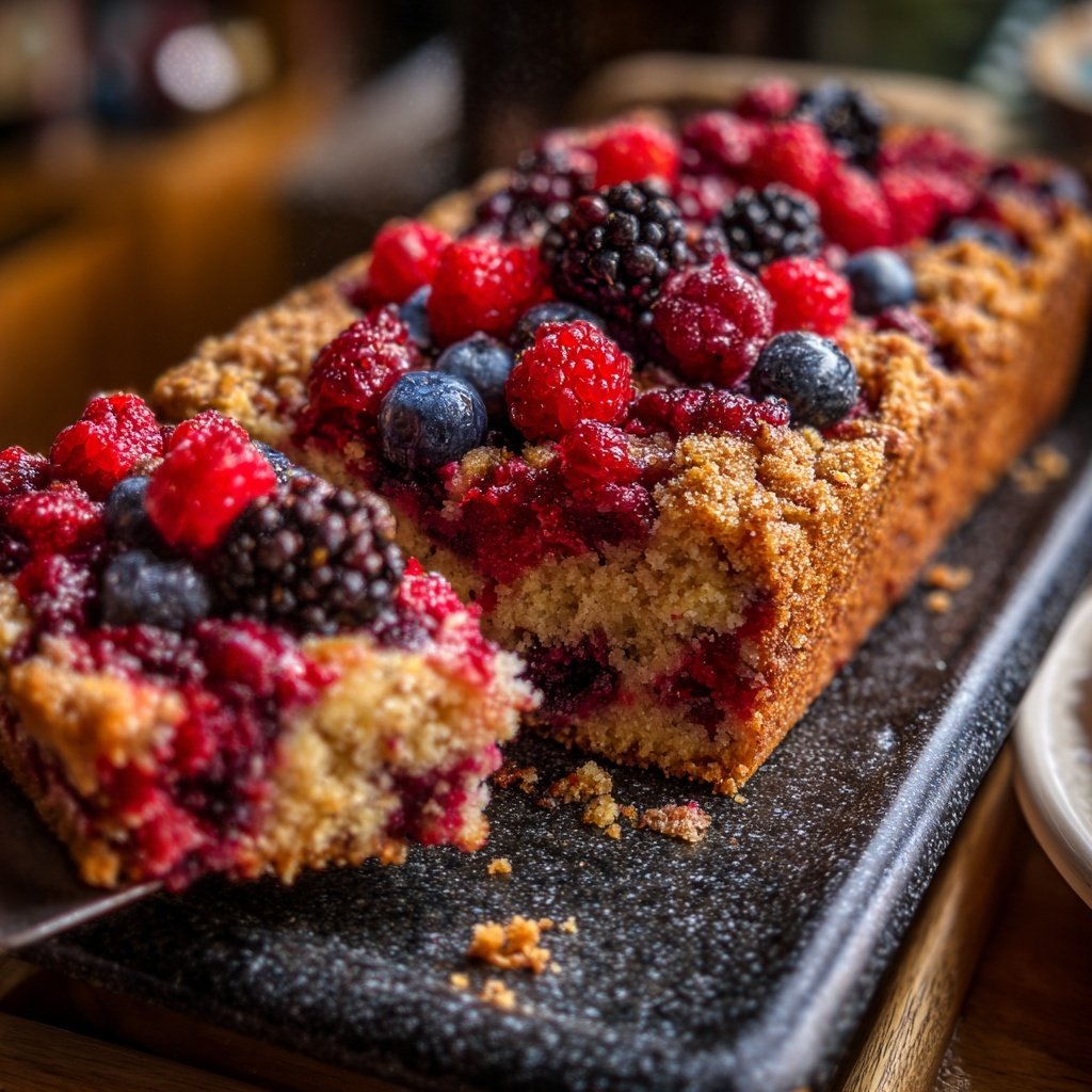 Blechkuchen mit Beerenmix