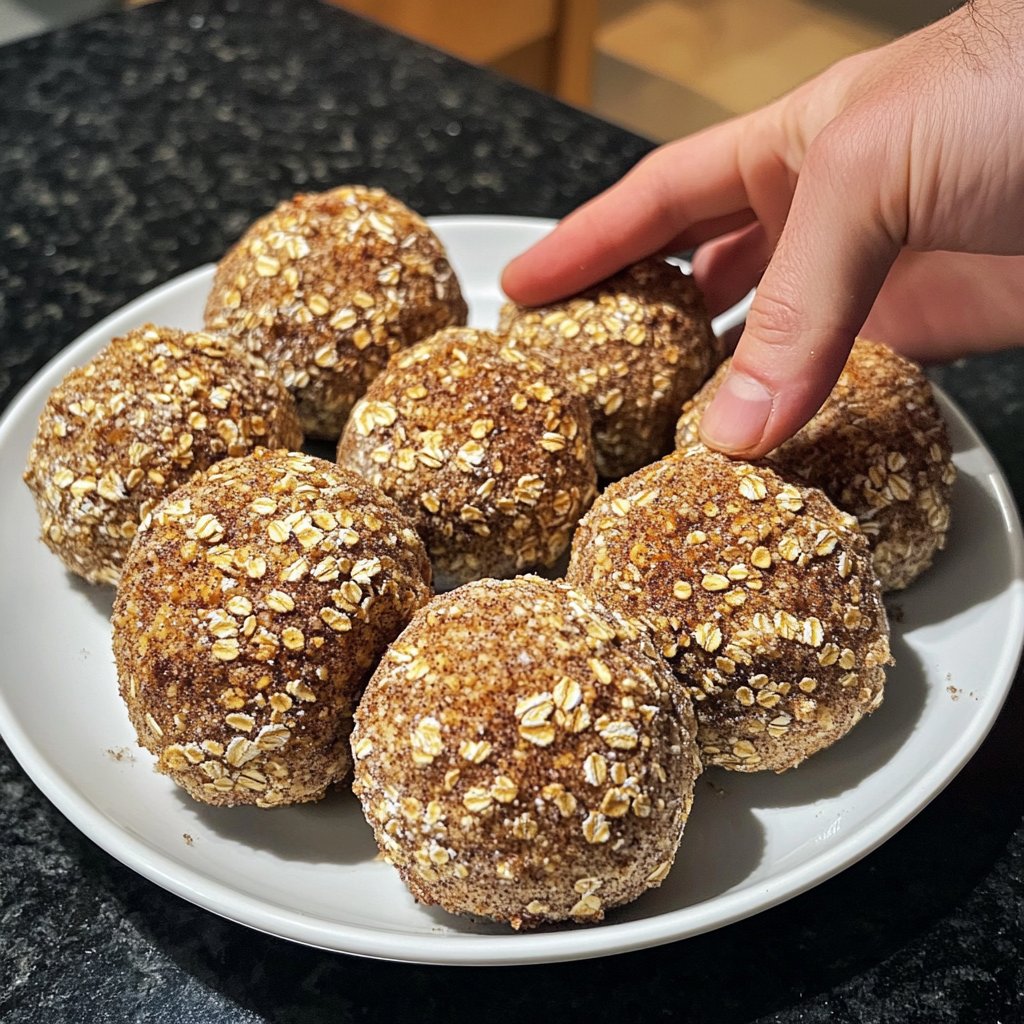 Protein Bällchen mit Zimt und Hafer