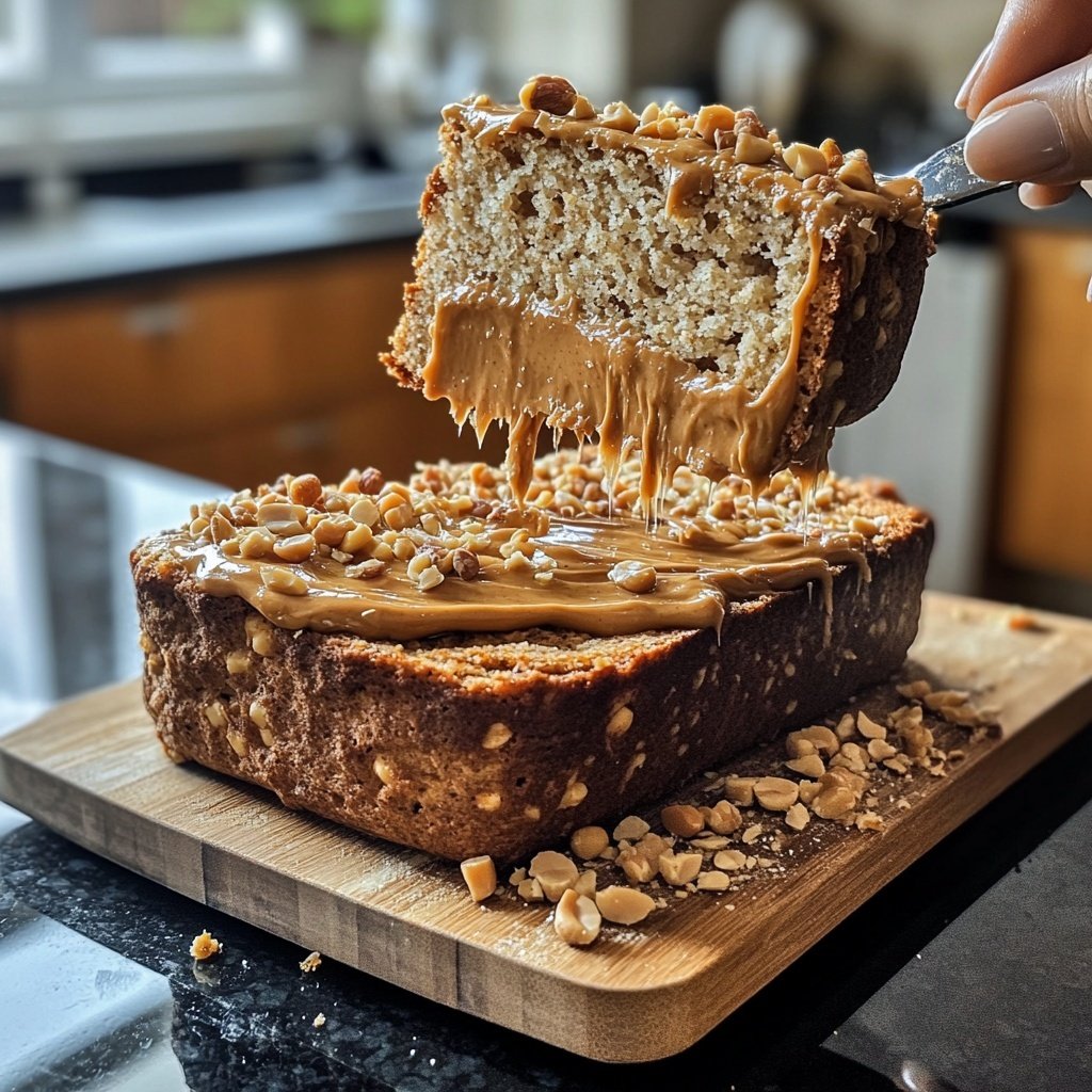 Bananenbrot mit Erdnussbutter