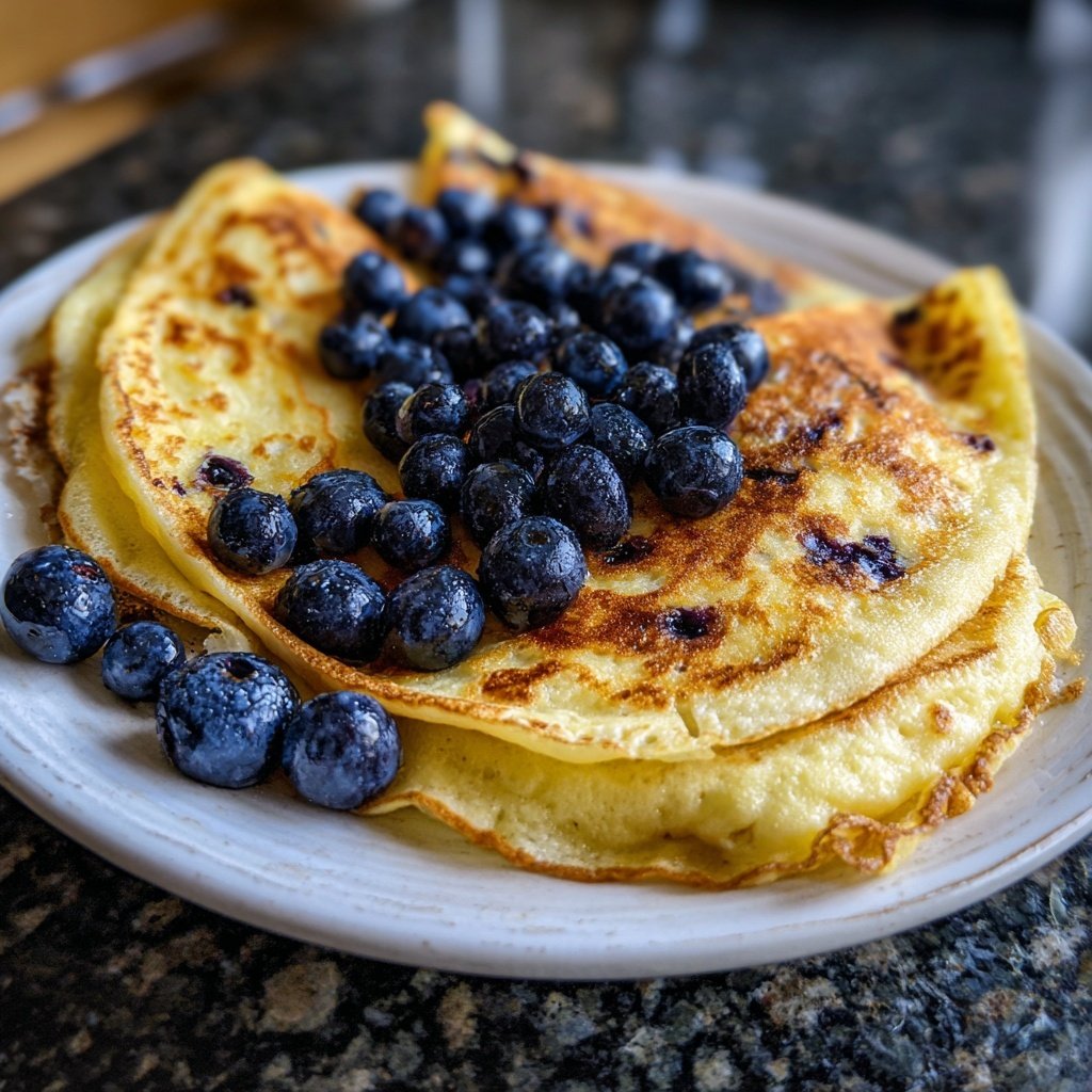 Pfannkuchen mit Heidelbeeren
