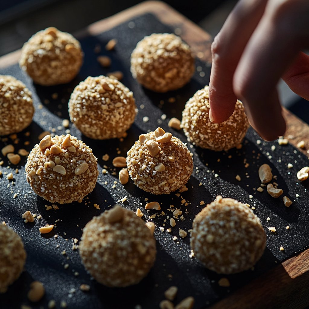 Protein Bällchen mit Cashewkernen
