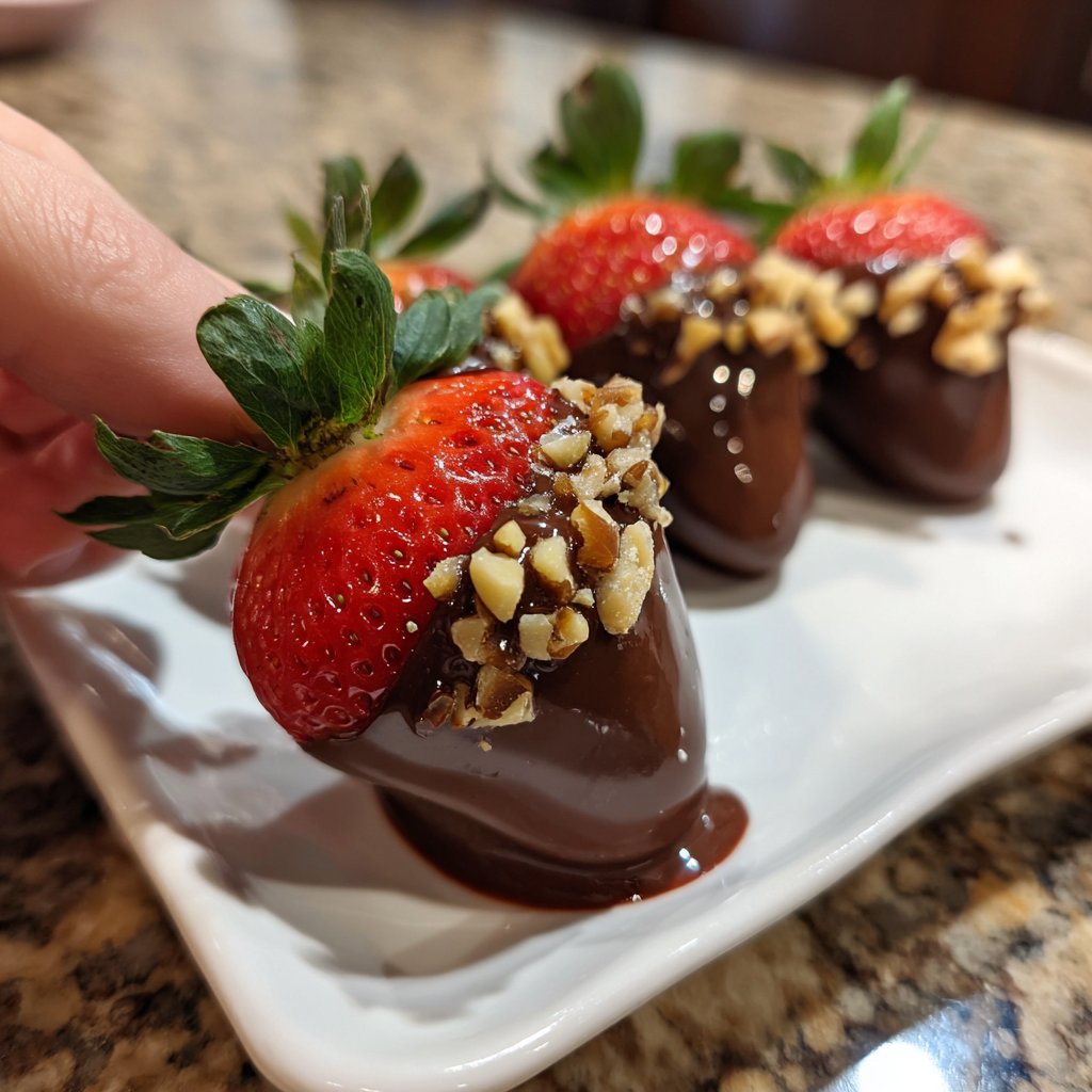 Schokoladenerdbeeren mit Nüssen