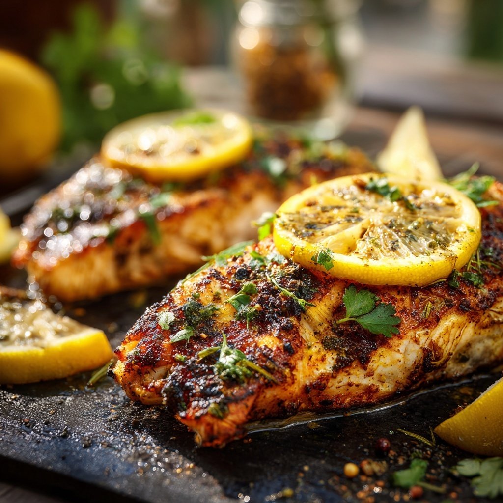 Gesund & Leicht Zitronen-Gegrillter Fisch