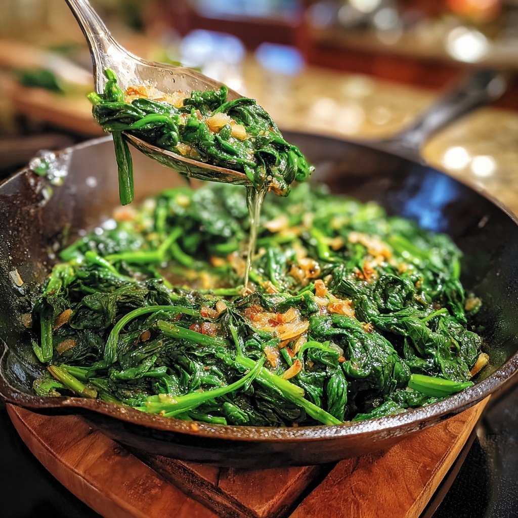 Vegetarische Spinat Pfanne