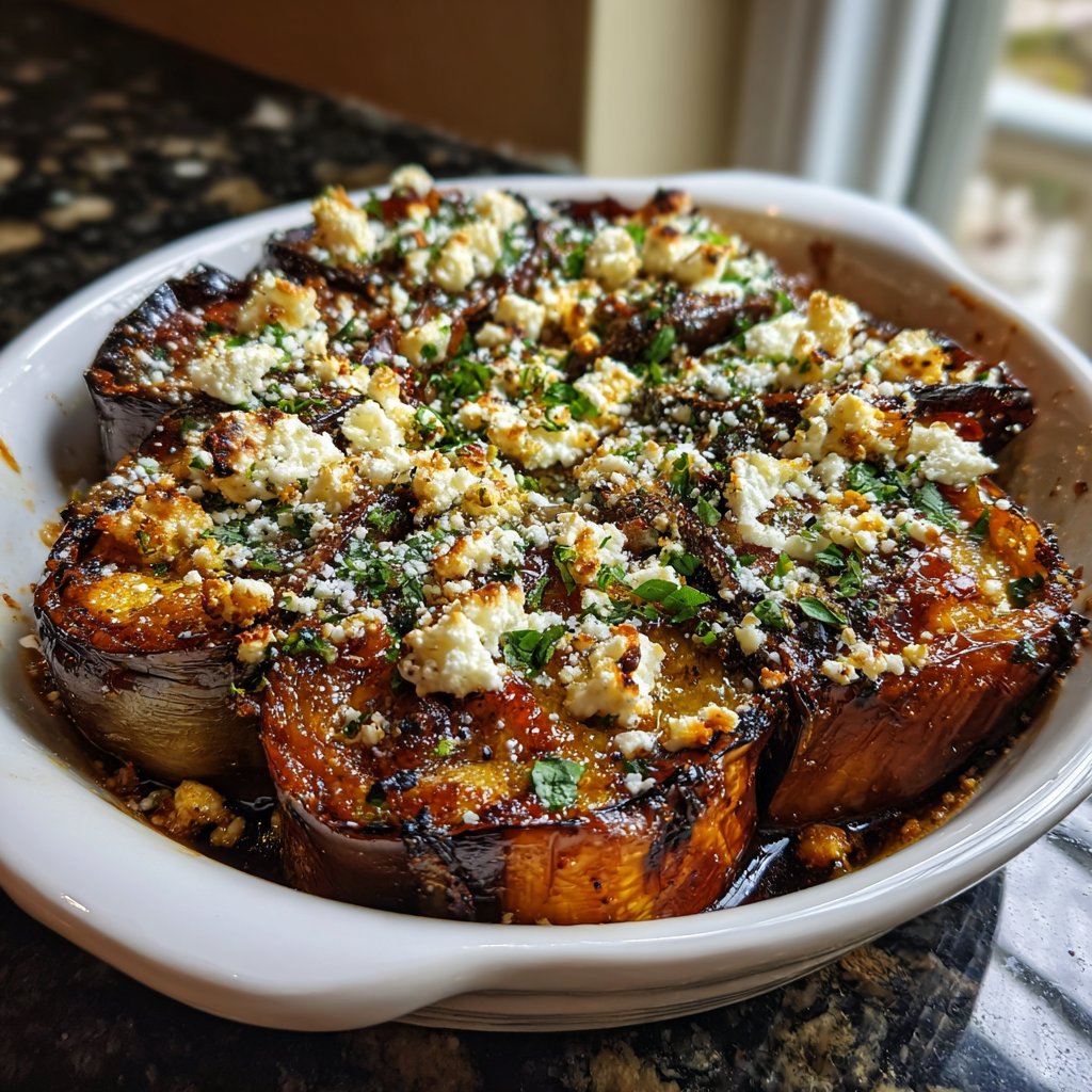 Auberginen mediterran mit Feta gebacken