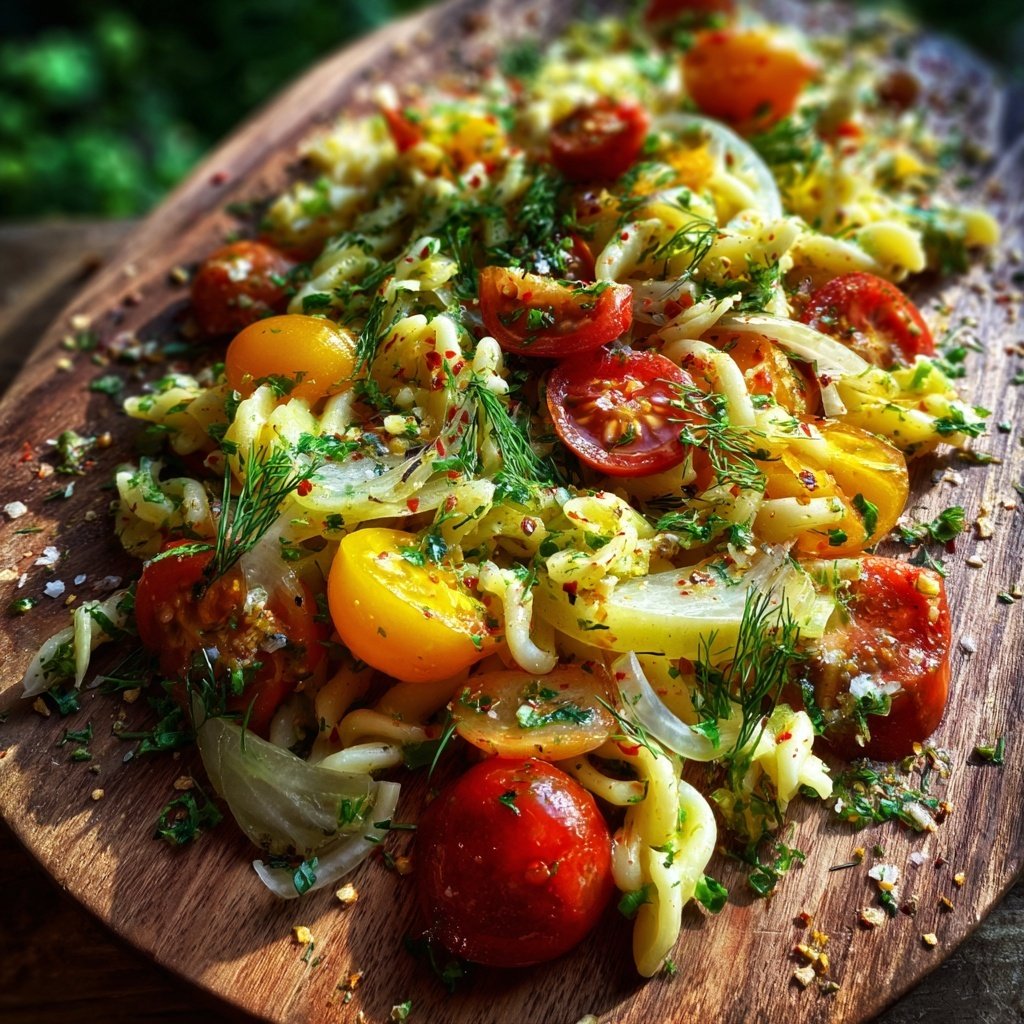 Mediterraner Nudelsalat Mit Fenchel